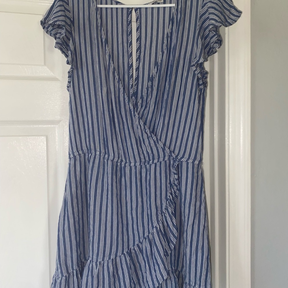 American Eagle Outfitters Blue Striped Jumpsuit